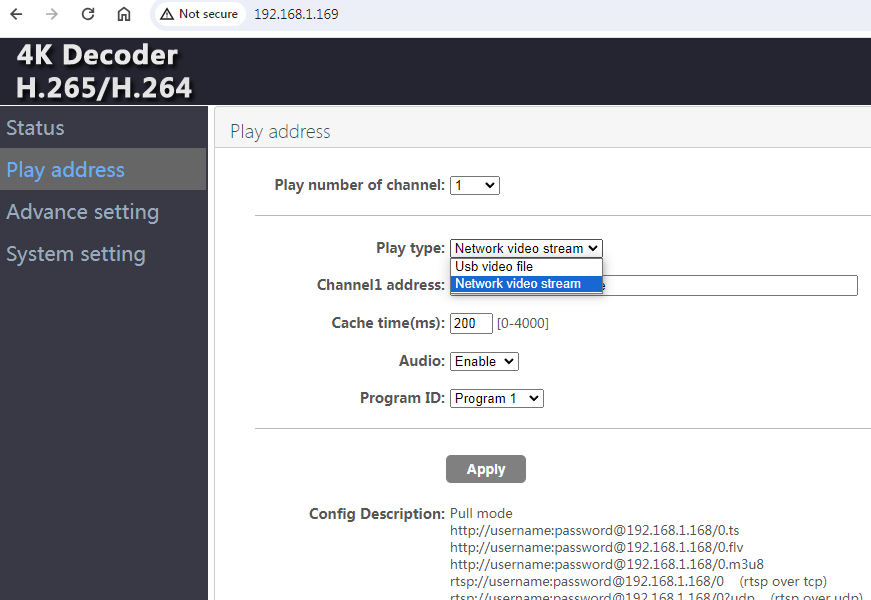 UVC HDMI Media Player-Decoder-url